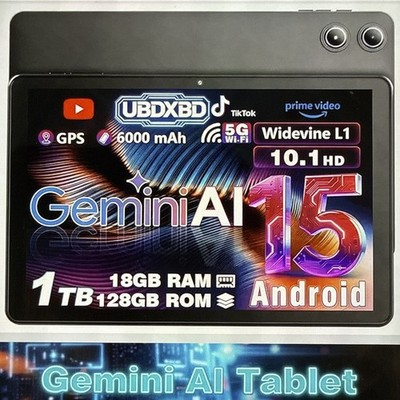 2026 10  WiFi Tablet Android 15 18GB+128GB, 6000mAh, Octa-Core, Cameras,WlFl, BT