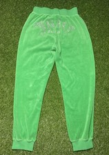 Juicy Couture Forever 21 Women s Green Velour Rhinestone Script Y2K Pants