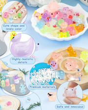 100PCS Luminous Mini Resin Animals Bulk - 20 Styles Glow in the Dark Plastic ...