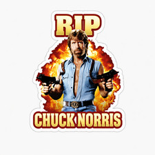RIP Chuck Norris sticker walker ranger texas