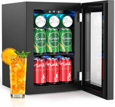 Mini refrigerador de bebidas 18L con puerta de vidrio y control digital de temperatura