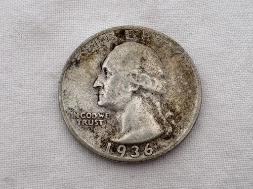 1936 S U.S. Washington Silver Quarter HT-9