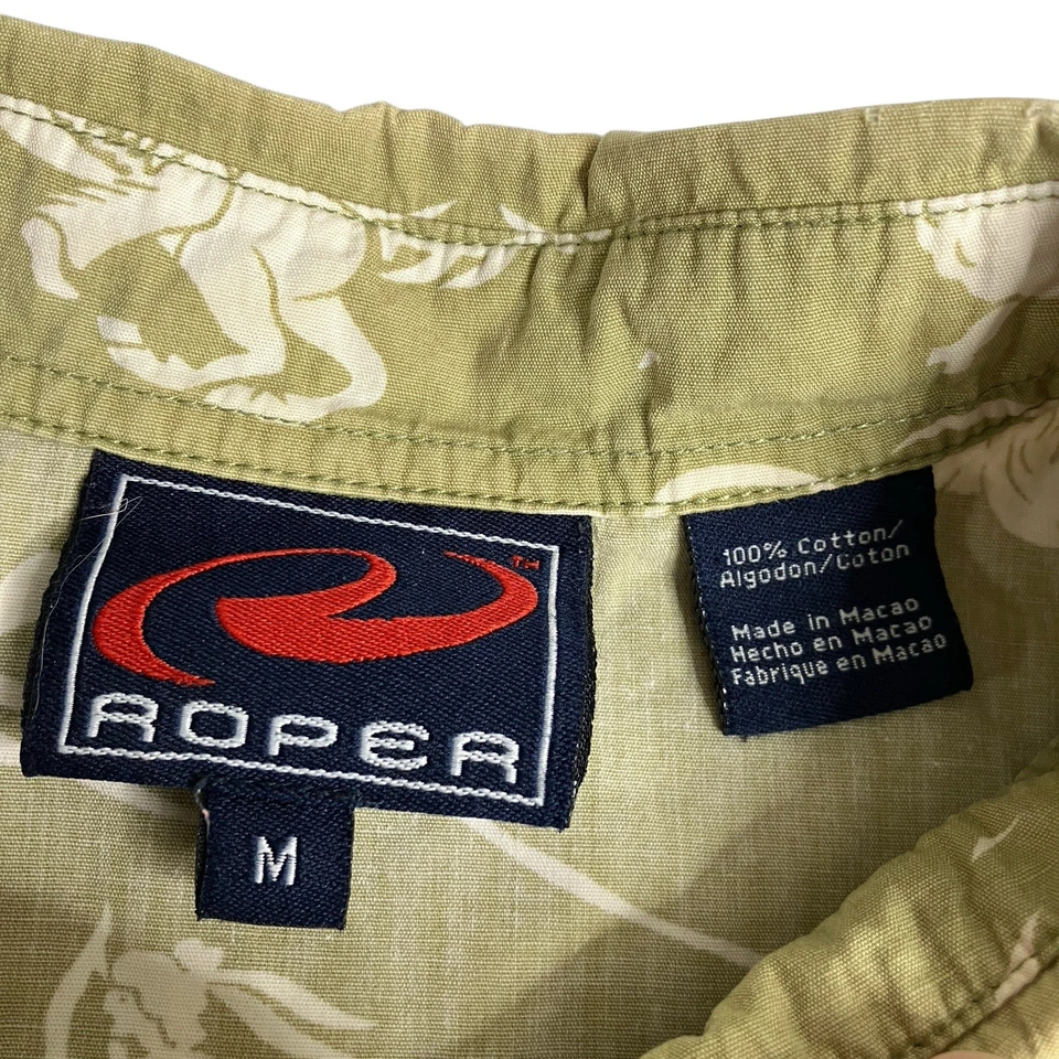 Antigo Roper Western Top Feminino Estampa M Cavalo Desbotado Búfalo Cowgirl Rodeio - Imagem 2 de 4