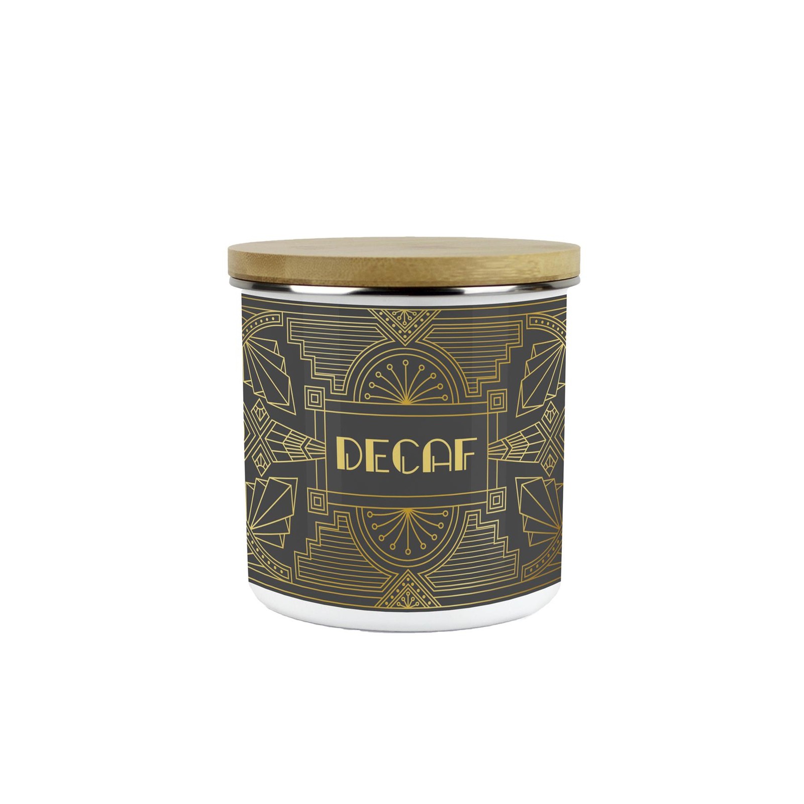 Vintage Glamour Decaf Canister - 600ml Retro Art Deco Kitchen Storage Gift