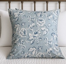 2 Ralph Lauren Meadowland 20" Light Soft Blue Floral Throw Pillow COVERS Custom