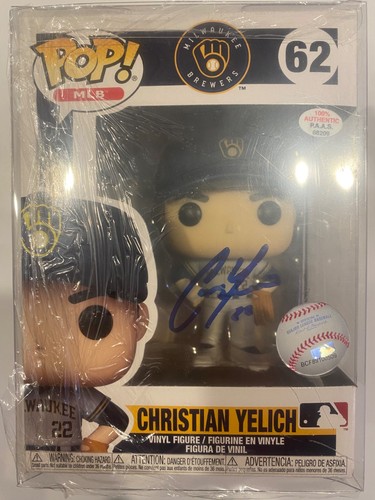 Signed Christian Yelich Funko Pop #62 w/Authenticated coa  and double sealed