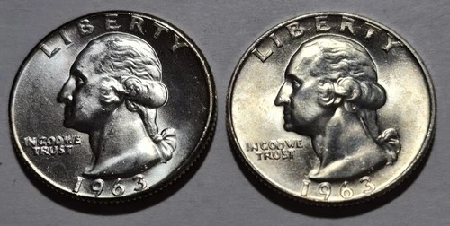 1963 And 1963D Washington Silver Quarters. Choice Uncirculated