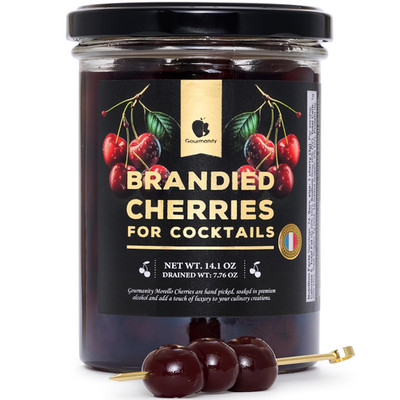 Brandied Cocktail Cherries, French Morello Cherries in Kirsch Brandy, for Cockta