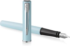 Waterman Allure Fountain Pen | Baby Blue Pastel with Chrome Trim | Fine Nib | B