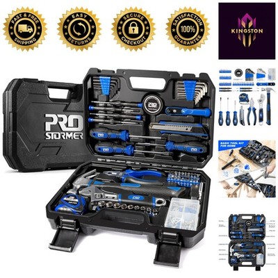 Complete 160-Piece Hand Tool Kit with Sturdy Storage Case - Ideal for Repairs