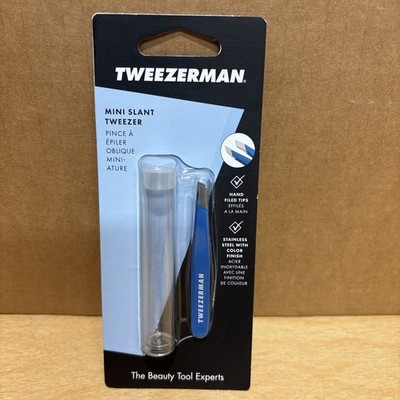 Tweezerman  Mini Slant Tweezer With Case Bahama Blue New