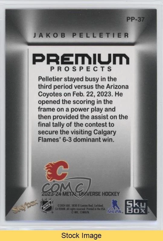 2023-24 Skybox Metal Universe Premium Prospects Jakob Pelletier Rookie RC READ - Image 2 of 3
