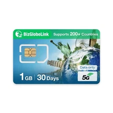 International Data SIM Card - USA Local & Global Roaming, 4G LTE/5G, No Contract