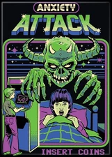 STEVEN RHODES ANXIETY ATTACK INSERT COINS MAGNET 2.5” X 3.5” NEW