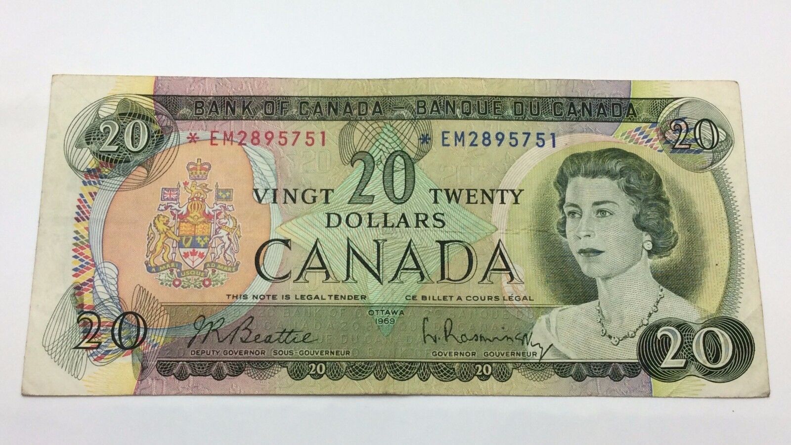 1969 Canada Twenty 20 Dollars *EM Series Circulated Replacement Banknote C834
