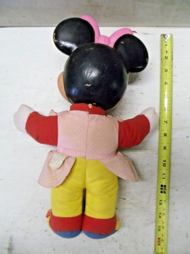 OLD VINTAGE 1960s Disney Teach me to Dress Minnie Mouse Doll Mattel 15" Rubber - Picture 2 of 3