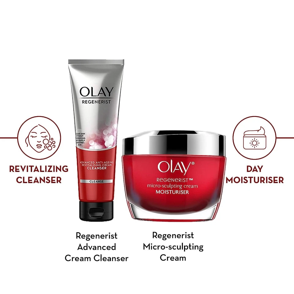 Crema hidratante de día Olay Regenerist Micro Sculpting, 50 g con limpiador, 100 g Foto 2 de 4
