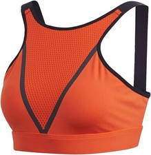 NWT Adidas Women's Aeroready Medium Support Sports Bra Orange Size XS 55 P122