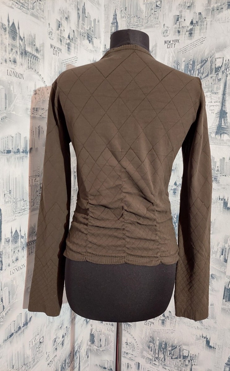Marithe Francois Girbaud Womens Top S US 6 D 38 Khaki Button