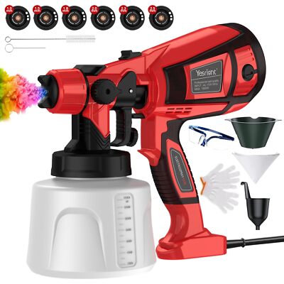 YesRight 1000W Electric Paint Sprayer with 6 Nozzles & 1400ml Container