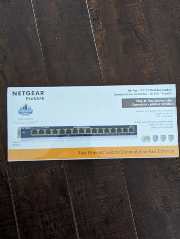 NetGear ProSafe FS116NA 16-Port 10/100 Desktop External Switch NEW Sealed - Image 2 of 4