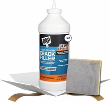 DAP Liquid Cement Crack Filler 1 Qt Bundle with Microfiber Cloth - Self-Leveling