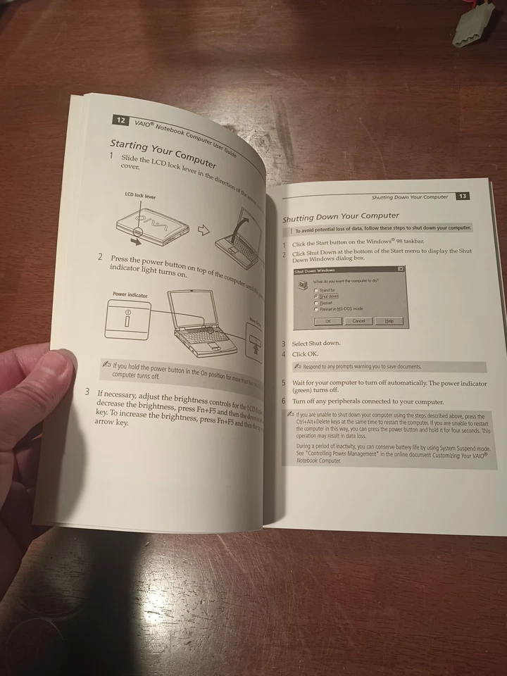 Sony Vaio Notebook Computer User Guide - For Laptop Models PCG-F370 & PCG-F390 - Image 2 of 2