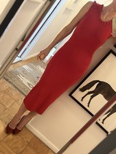 michael kors red ribbed bodycon dress size small