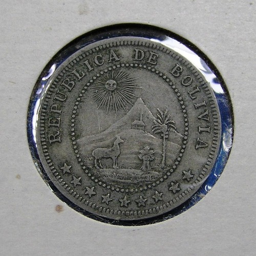Bolivia 5 Centavos Copper-Nickel Coin 1902 KM-173.3, 20.5 mm, Combined S/H
