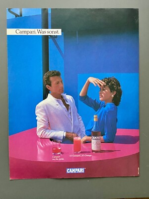Campari. Was sonst. Campari on the rocks 80s retro style 1984 Vintage Ad Werbung