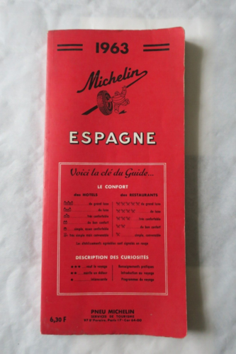 Guide  Michelin   ESPAGNE   Année 1963   Bel état - Afbeelding 1 van 8