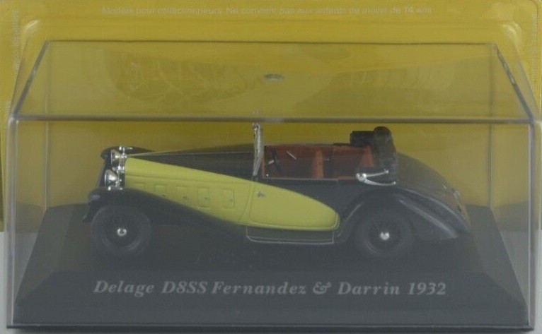 Delage D8SS Fernandez et Darrin 1932 - Voiture Classique de Collection Miniature