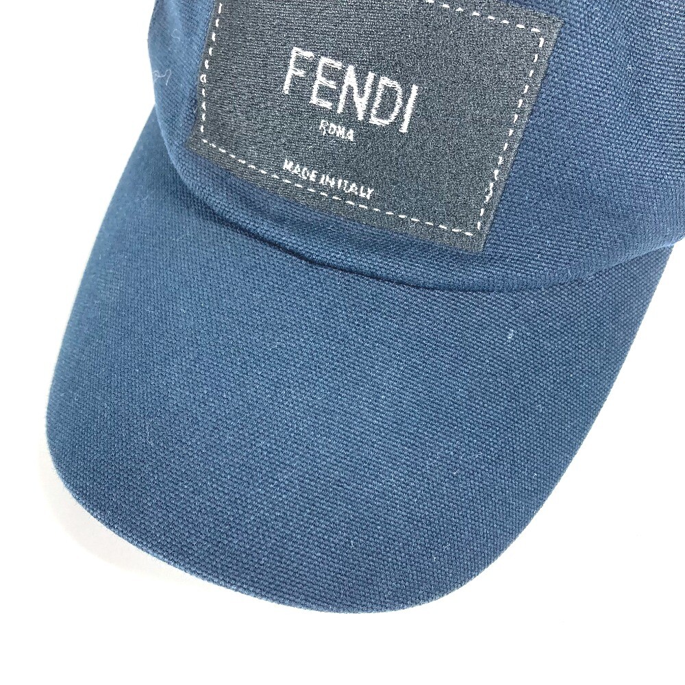 FENDI FXQ768 logo hat cap baseball cap cotton Navy | eBay