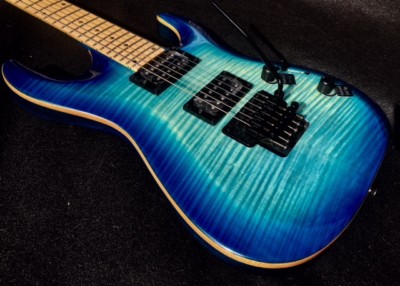 Zero Gravity ZG-Caravelle Blue Mist Burst Flame Top Super Strat Guitar & Gigbag