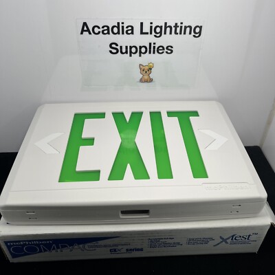  1 Exit Sign LED 120-277 Volt McMullen Compac Series DT UNV G/W EM Made In USA