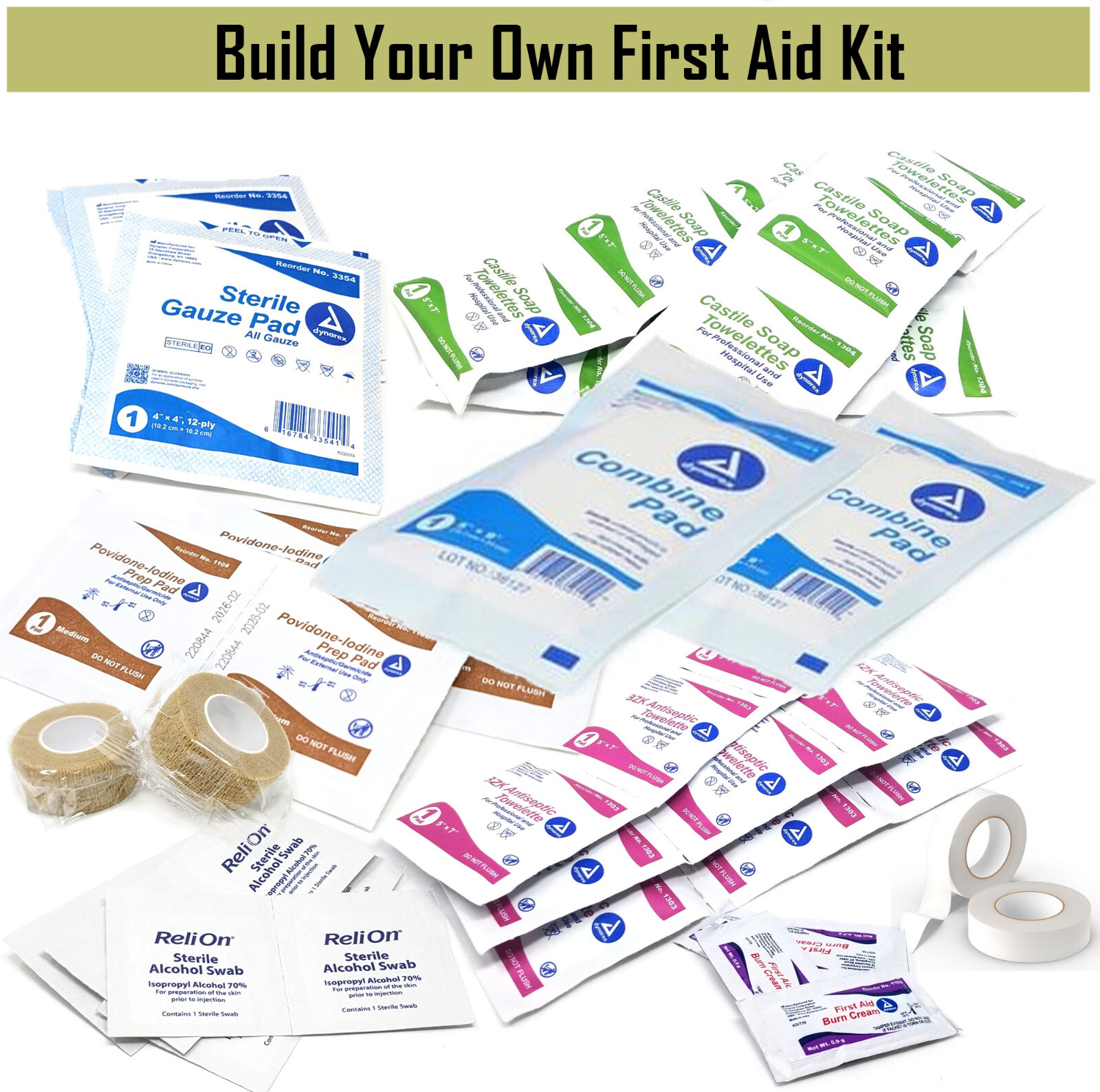 First Aid Refill Supplies Individually Packed Sterile Pouch Build Your Own Kit