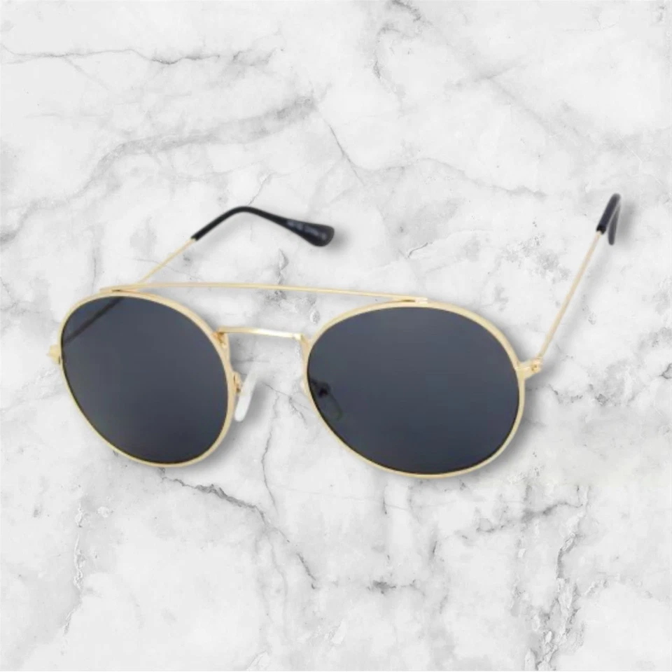 Kiss Double Bridge Unisex Adults Gold Sunglasses UV400 Model AB162 - Image 3 of 4