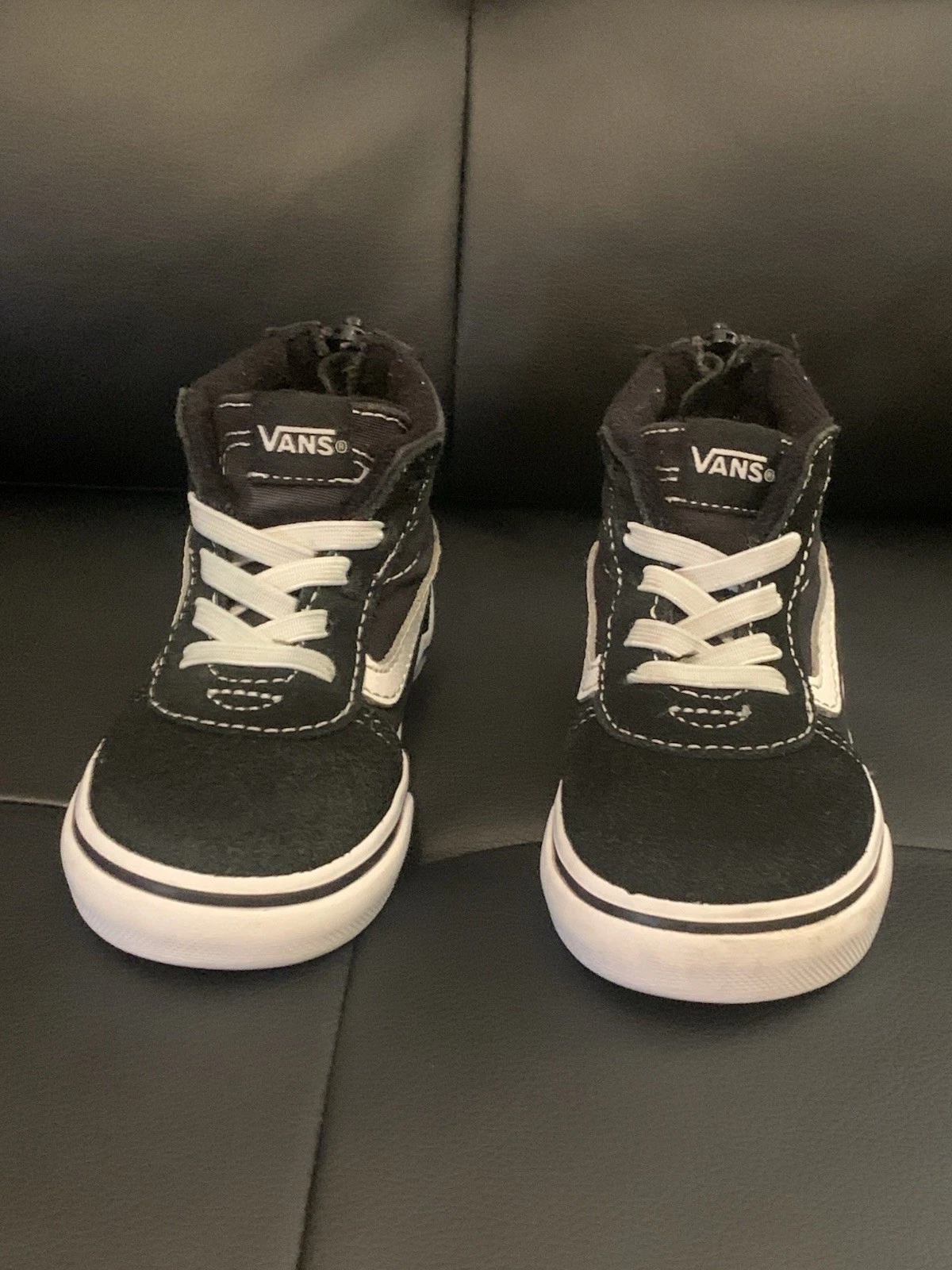 ? VANS OFF THE WALL HI ZIP CAMOSCIO NERO BAMBINO TAGLIA 6 MOLTO PULITO ?