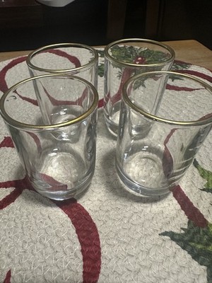 Vintage Shot Glass With Gild Rim Set Of 4
