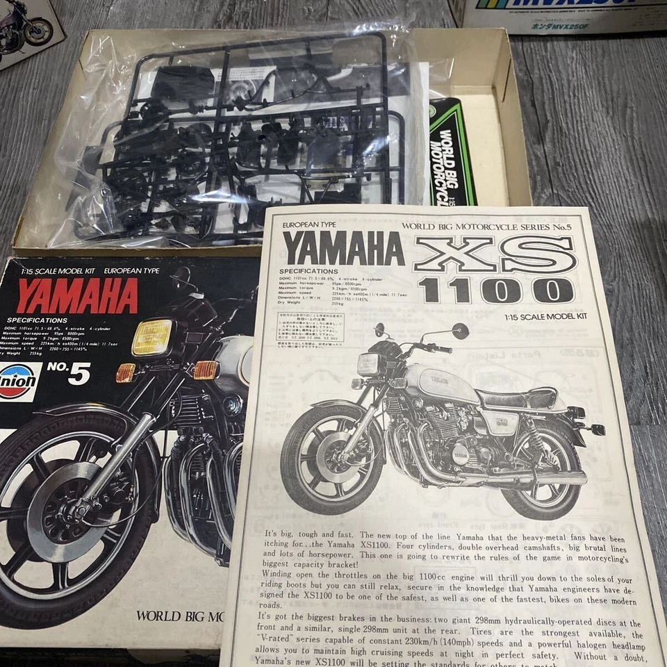 Union scala 1/15 Yamaha XS1000 plastica el moto non assemblata - Immagine 2 di 2