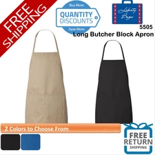 🔥 Liberty Bags Long Butcher Block Apron Blend heavy twill 28" Long 5505