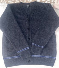 Harry Potter Ravenclaw Mens Cardigan Sz M Gray 100% Lambs Wool Made in Scotland