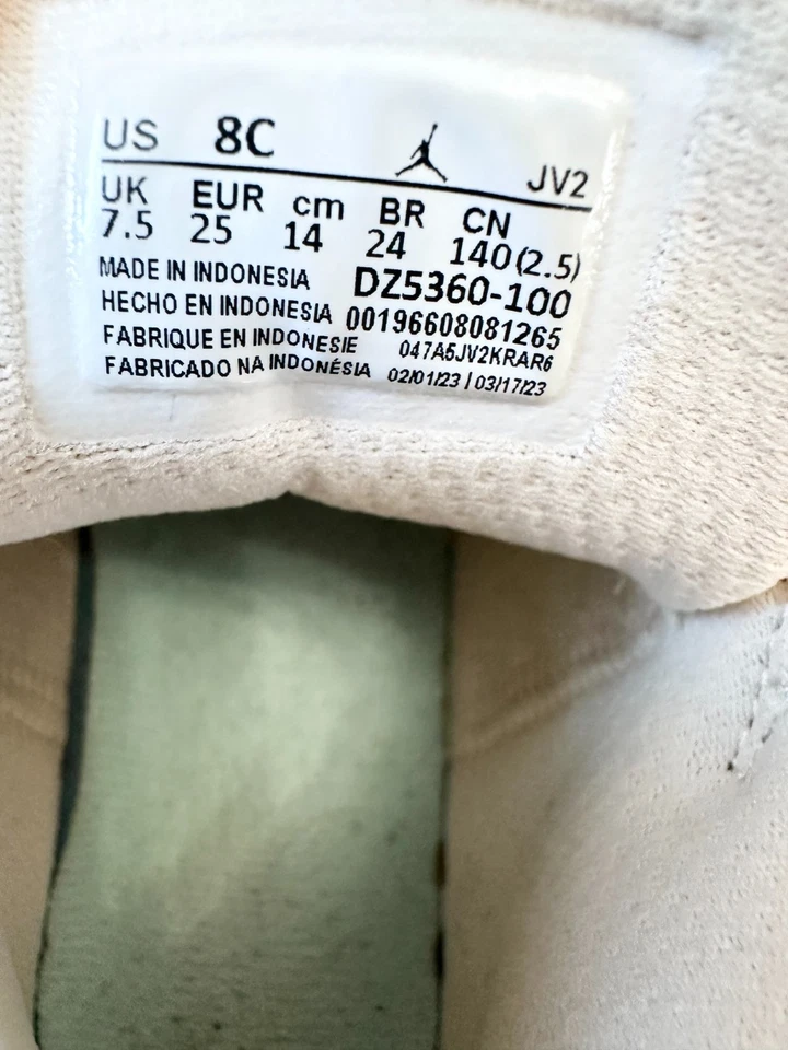 Nike Jordan Zapatos 1 Mid SE Blanco Rosa Oxford Jade Ice TD Talla 8C DZ5360 100 Foto 4 de 4