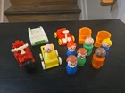 Vintage Fisher Price Little People 13 Pieces Cars Stroller Chairs People