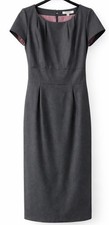 L.K. Bennett Charcoal Grey Wool Blend Shift Dress UK 8 Work Office Tailored