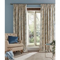 Laura Ashley Pussy Willow seaspray off white Lined CURTAINS W227 DROP 183cm