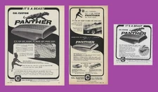 1968 Cal Custom Vintage Magazine 3 Ad Lot Panther Hood Scoop Finned Aluminum 68
