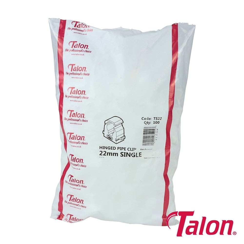 Talon - 16mm Single Hinged Pipe Clip x100 - Natural - 360° Fixing for Pipework - UV Stabilized - Up to 85°C - Safe for Use On Plumbing, Gas and Air Conditioning Pipe - Image 2