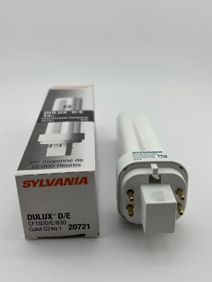 ⚡️5 Lot⚡️SYLVANIA DULUX D/E 13W Compact Fluorescent Lamp 20721 830 12000 Hours🐕 - Image 3 of 4