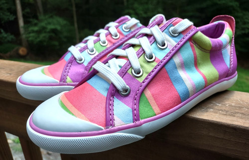 Coach Barrett Hamptons Weekend Stripe Vulcan Sneakers Womens 7.5M Multi NIB